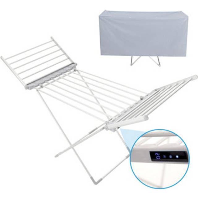 Amos 240 electric heated winged clothes airer led touch screen control