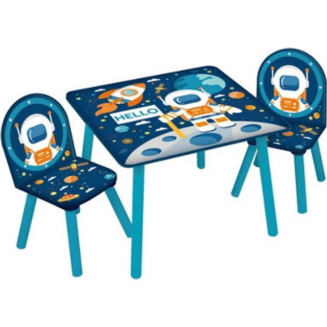 (Space) Kids Wooden Table & 2 Chairs Themed Set Room Desk