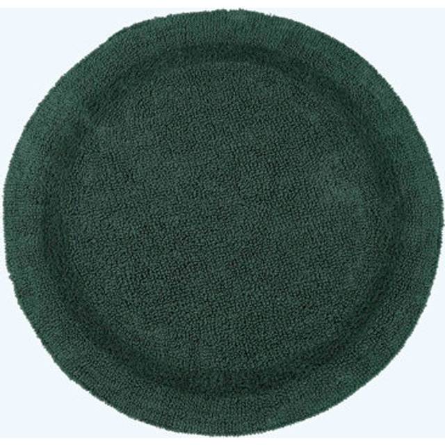 Homescapes Luxury Reversible Moss Green Round 100% Cotton Bath Mat, 80 cm Round, Machine Washable, Super Absorbent, Soft and Hand-Tufted, Eco Friendly