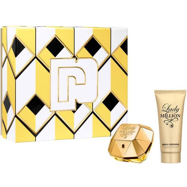 Paco Rabanne Lady Million Eau De Parfum Gift Set 80ml Eau De Parfum, 100ml Body Lotion & 10ml Miniature