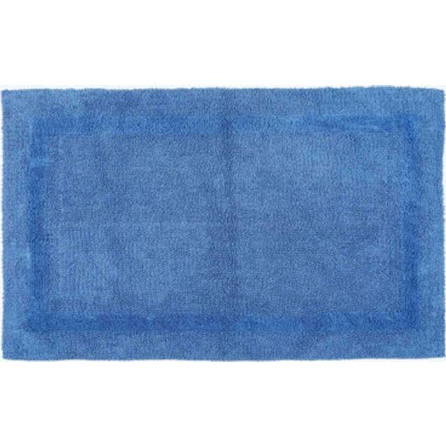 Homescapes Luxury Reversible Cobalt Blue Extra Large Cotton Bath Mat, 70 x 120 cm, Machine Washable, Super Absorbent, Soft and Tufted, Eco Friendly