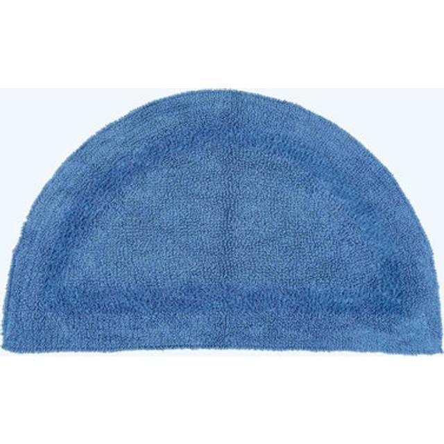 Homescapes Luxury Reversible Cobalt Blue Semi-Circle Cotton Bath Mat, 50 x 80 cm, Machine Washable, Super Absorbent, Soft and Tufted, Eco Friendly