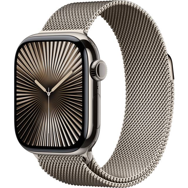 Apple Watch Series 10 GPS + Cell 42 mm naturlig titan, naturlig milanesisk loop