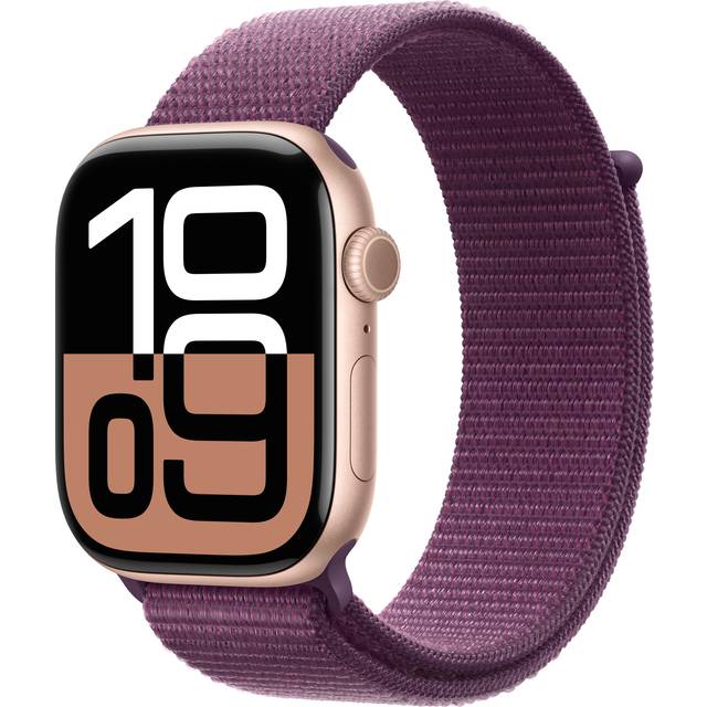 Apple Watch Series 10 (Gps), 46Mm Silver Aluminium Case With Blue Cloud Sport Loop