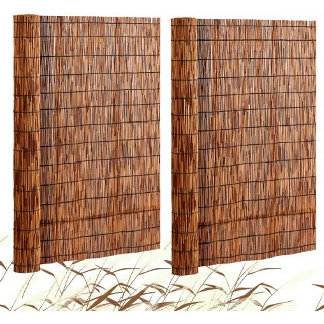 VEVOR Natural Reed Fencing, 4 ft x 16.4 ft, 2 Pack Reed Screen Curtain Balcony Reed Fence Roll for Outdoor Backyard Patio, Decorative Fence for