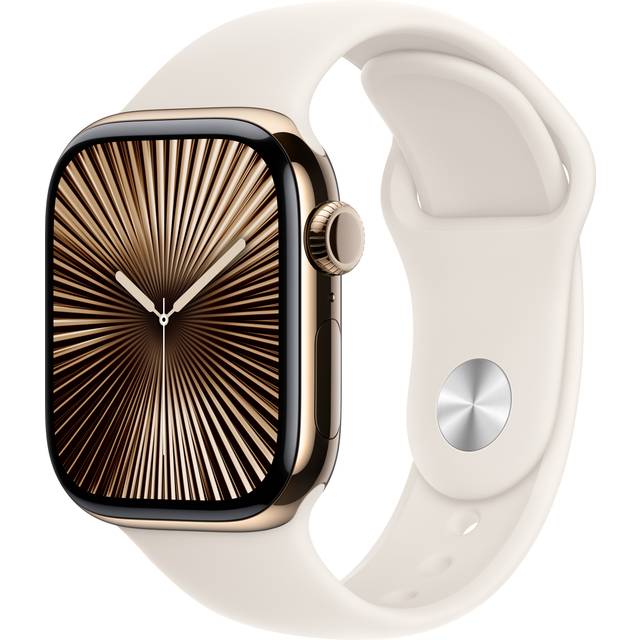 Apple Watch Series 10 GPS + Cellular, 42mm, Titanium Case, Sport Band