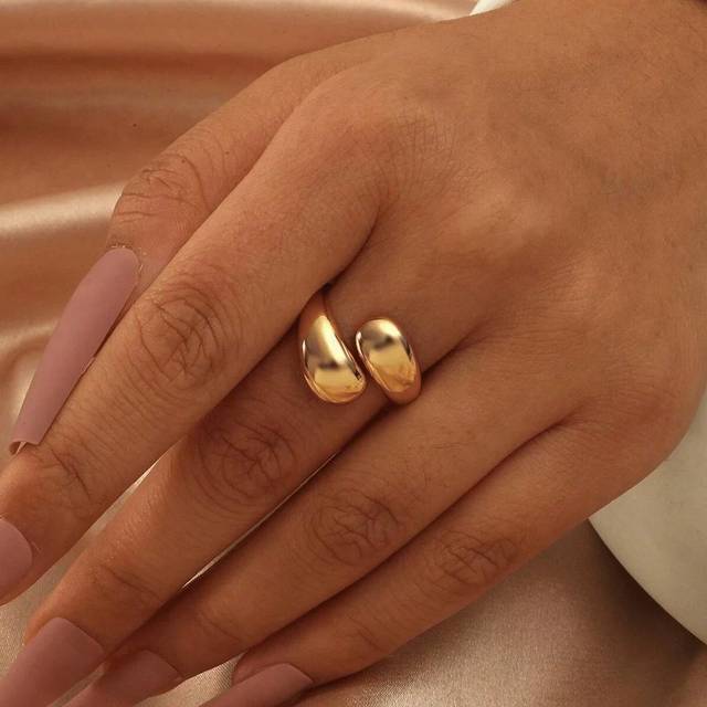 SHEIN 1pc Minimalist 925 Sterling Silver Water Drop Rings For Women Couples Engagement Jewelry Adjustable Ring Party Accessories Gift