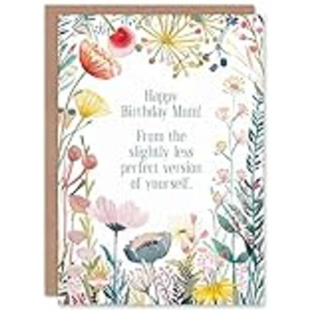 Artery8 Greeting Card Happy Flowers Slightly Less Perfect Funny Birthday - Multicolor