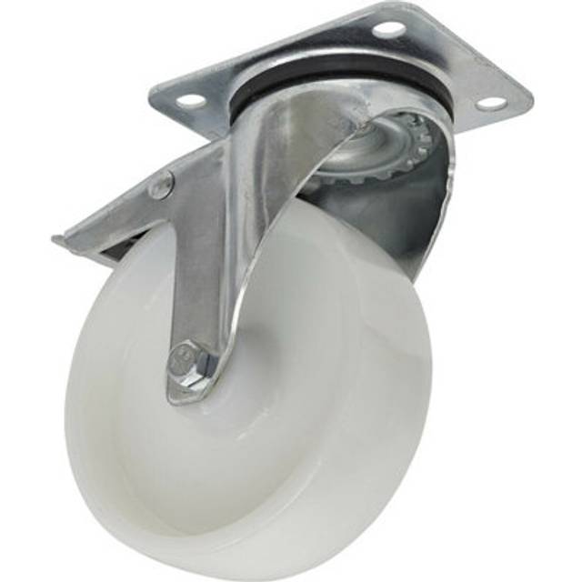 125mm Swivel Plate Castor Wheel - 40mm Tread - Polyamide - Total Lock Brakes