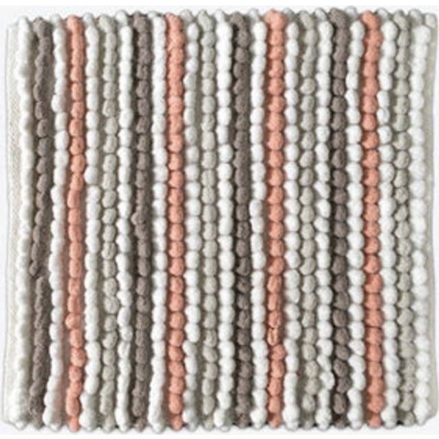 Striped Chunky Bobble Shower Mat - Pale Pink - One Size