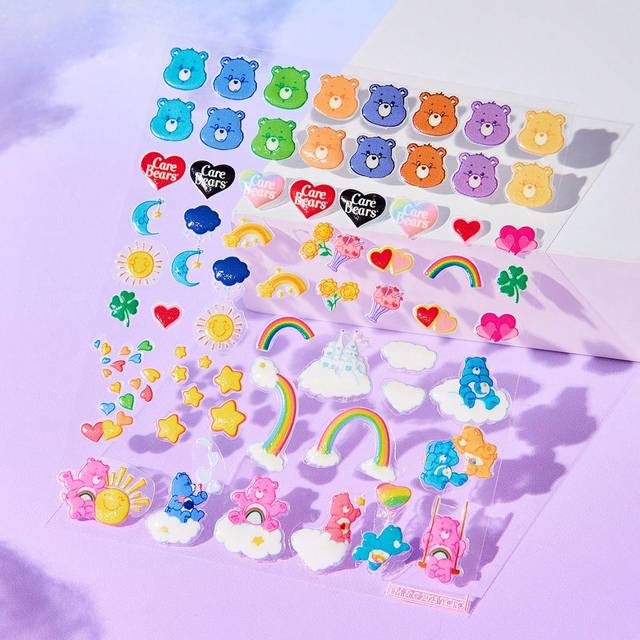 ROMWE 1pc Rainbow Bear Nail Art Sticker For Diy Nail Decoration, Jelly Sticker For Water-resistant And Scratch-resistant