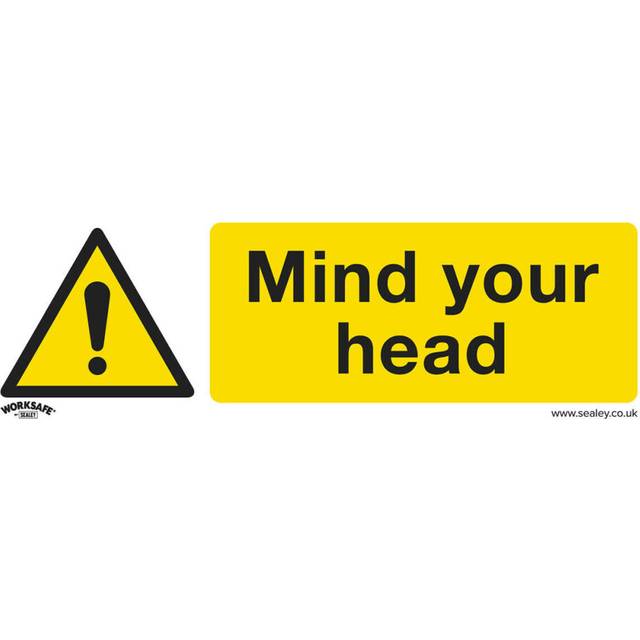 10x MIND YOUR HEAD Health & Safety Sign - Rigid Plastic 300 x 100mm Warning