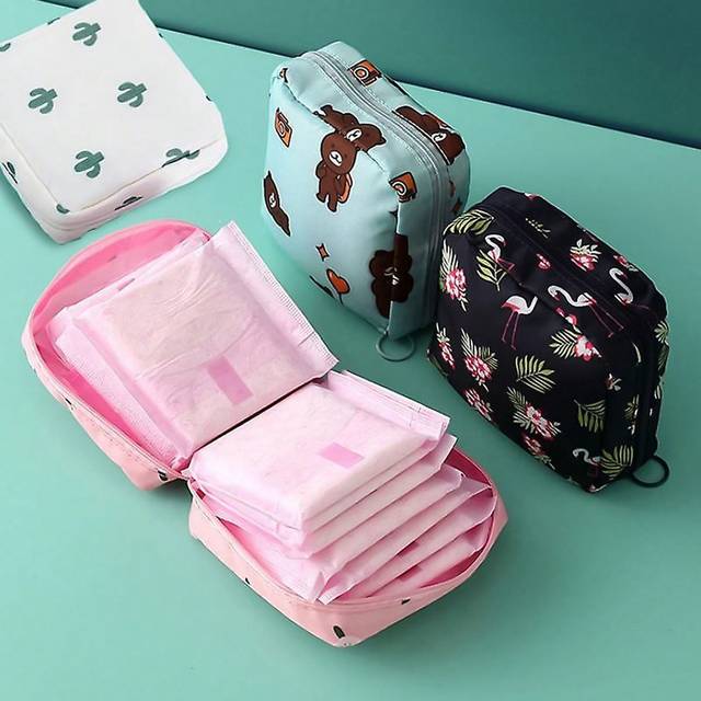 SHEIN 1PC Portable Sanitary Napkin Storage Bag, Zipper Oxford Cloth Menstrual Pad Bag, Stylish And Practical Multi-Function Travel Storage Bag - Perfect For