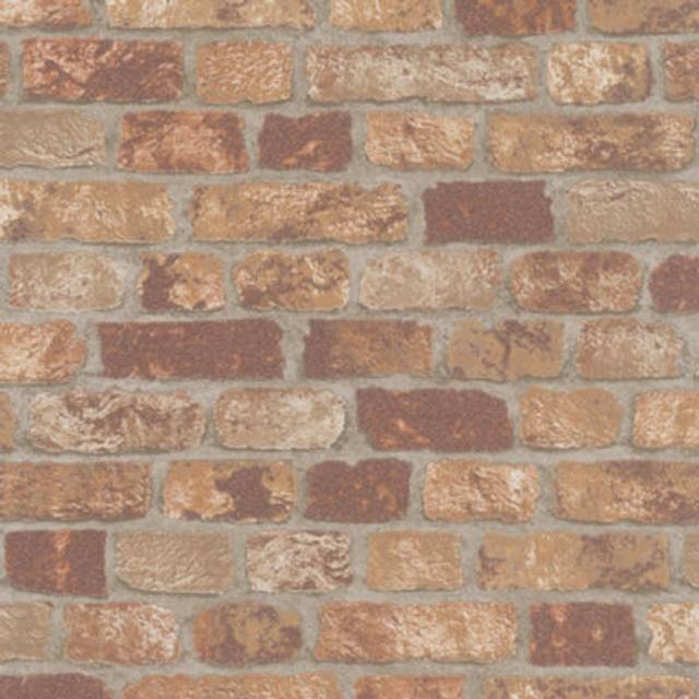 Galerie Industrial Effects Brick Bronze Brown Wallpaper 58409, Brown