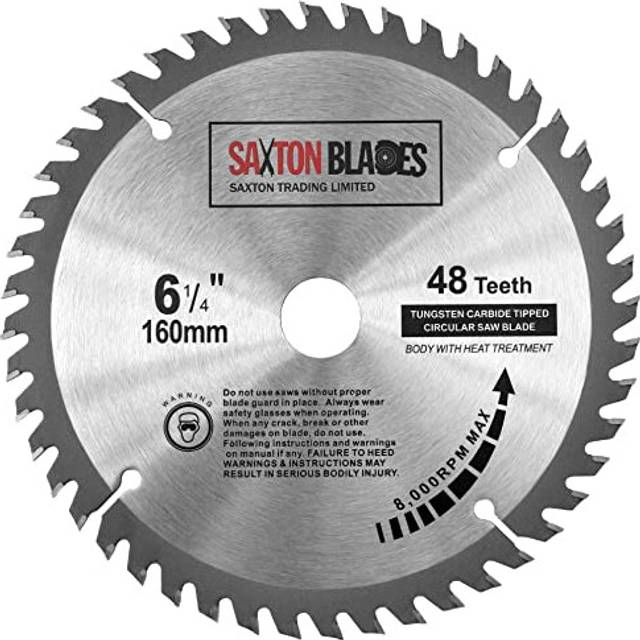 TCT Circular Wood Saw Blade 160mm x 20mm x 48T for Festool TS55 Bosch Makita etc Fits 165mm Saws