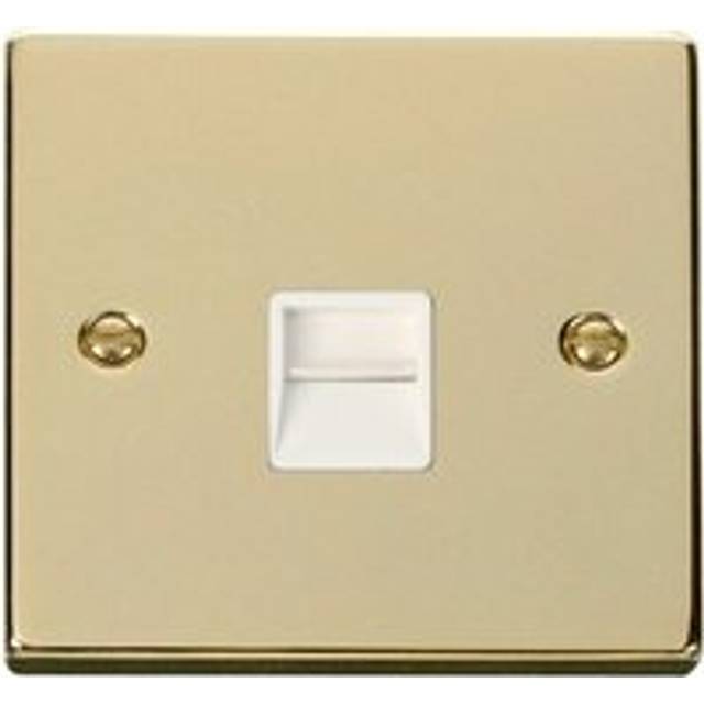 Polished Brass Master Telephone Single Socket - White Trim Se Home