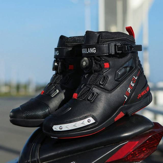 SHEIN Unisex High-Top Motorcycle Boots, Made Of Microfiber Leather For Men And Women, Durable Rubber Sole With Excellent Grip And Ankle Support, Suitable Fo