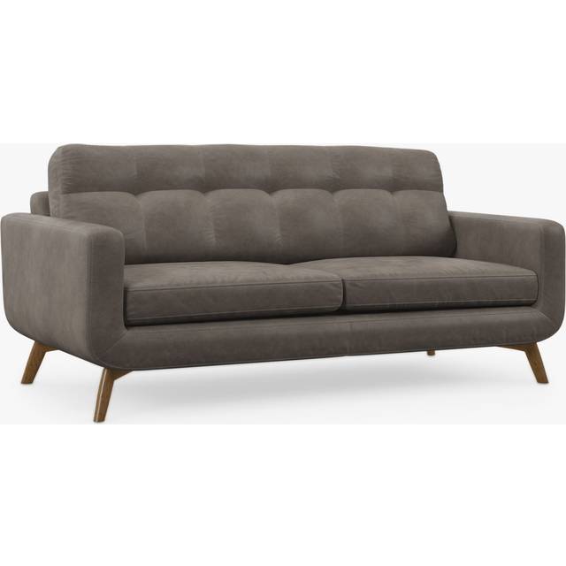 John Lewis Barbican Large 3 Seater Leather Sofa, Light Leg