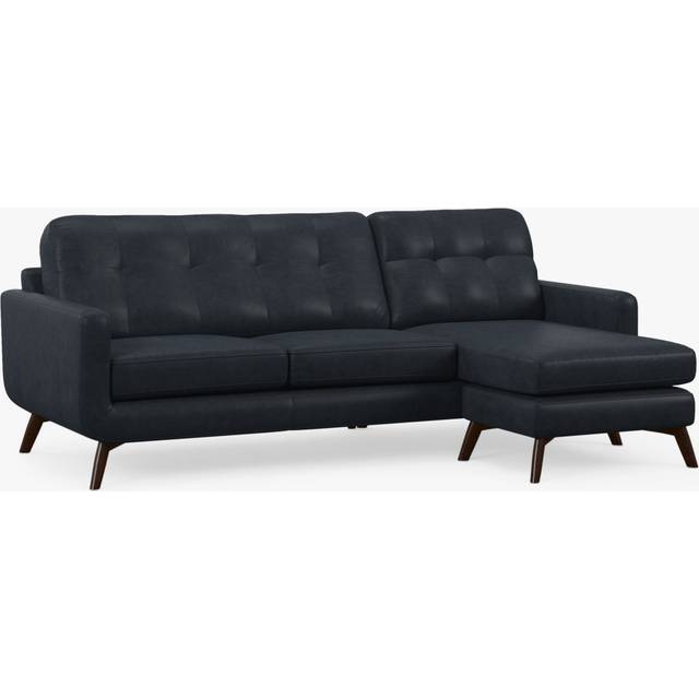 John Lewis Barbican RHF Chaise Leather Sofa, Dark Leg