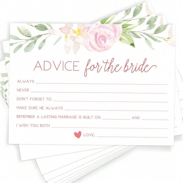 SHEIN 50pcs/Set, Suggestions And Blessing Cards Wedding Dinner Event Table Cards Event Decoration Cards Are Writable, Wedding Party Supplies