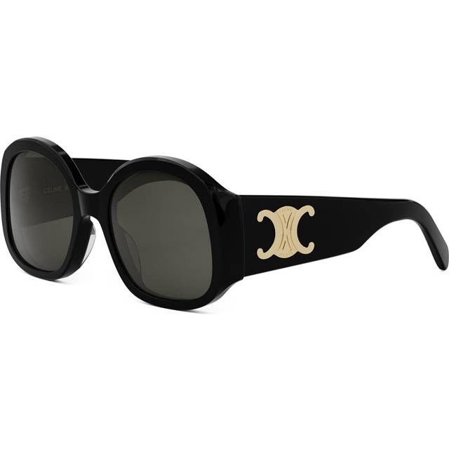 Celine Maxi Triomphe Smoke Round Ladies Sunglasses CL40305U 01A 54 - Black (OS)