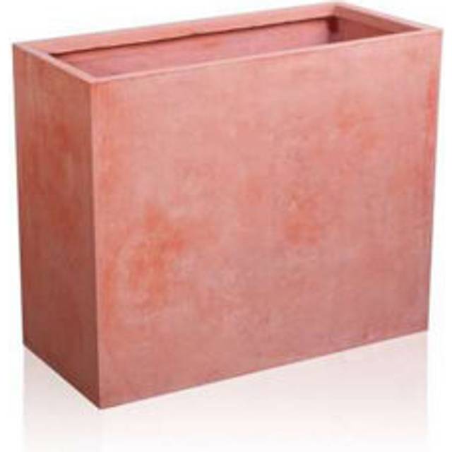 Terracotta Fibrecotta Tall Trough Outdoor Planter Drainage Hole 60cm - One Size