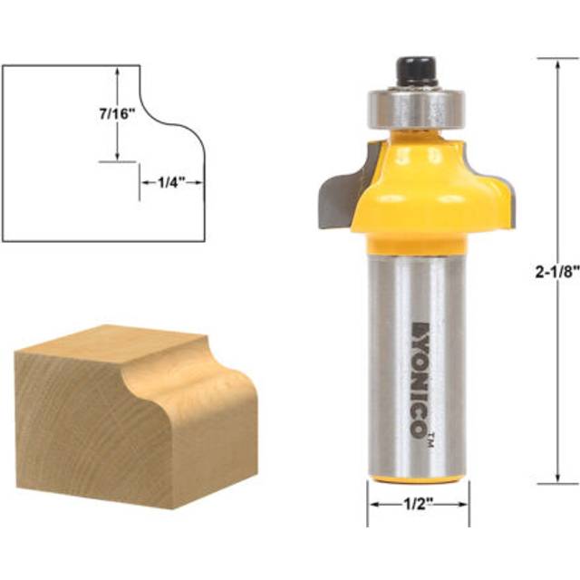 YONICO Ogee Router Bits Edge Forming 1/8-Inch Radius 1/2-Inch Shank 13144