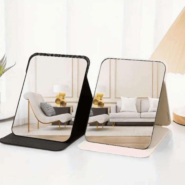SHEIN 1pc Folding Makeup Mirror With Cosmetic Desktop Standing For Travel, Vanity Table, Room Decor, Dormitory, Beauty Gifts (Rectangular) Birthday Graduati