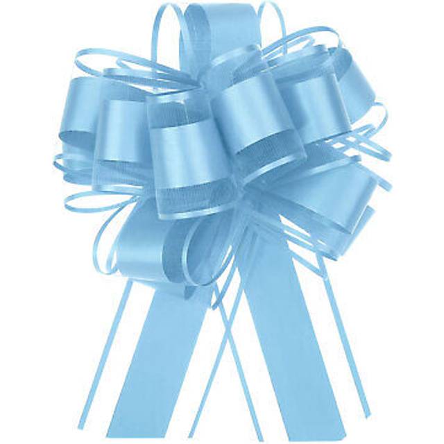 5pcs 6 inch large big pull bow gift wrapping ribbon for car presents, light blue
