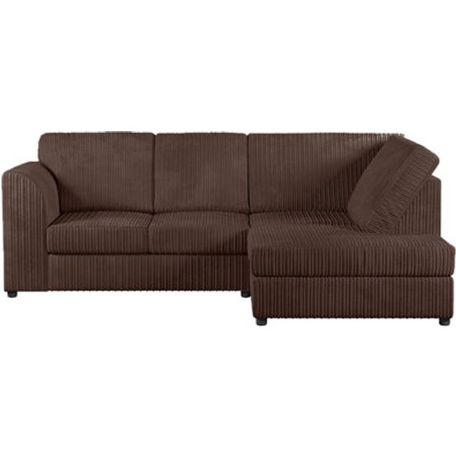 Luxor Jumbo Cord 4 Seater Corner sofa Right Hand Facing - Full Back - Chocolate - One Size