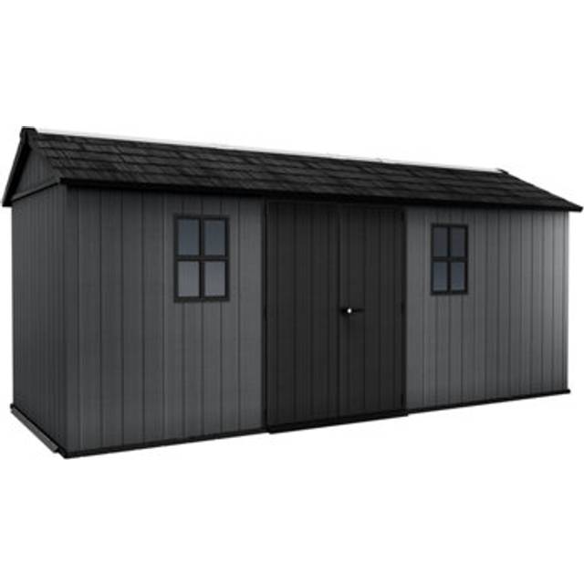 Keter Newton Plus Apex Outdoor Storage Shed Grey - 7.5 x 17ft