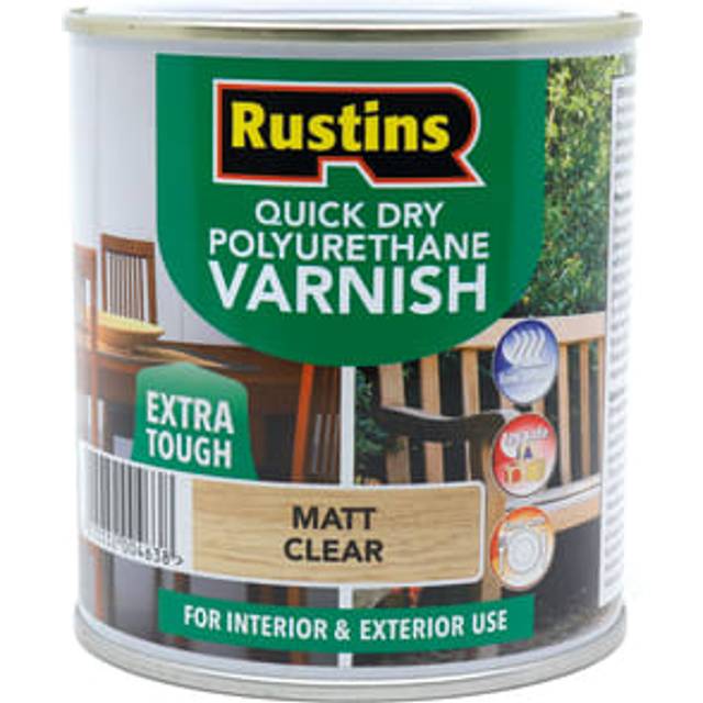 Rustins Quick Dry Poly Matt Varnish - Clear -1L - Clear Liquid