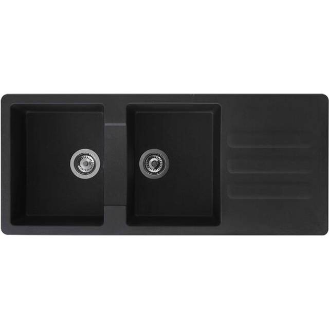 Liquida vg20bl 2.0 bowl composite reversible inset large black kitchen sink