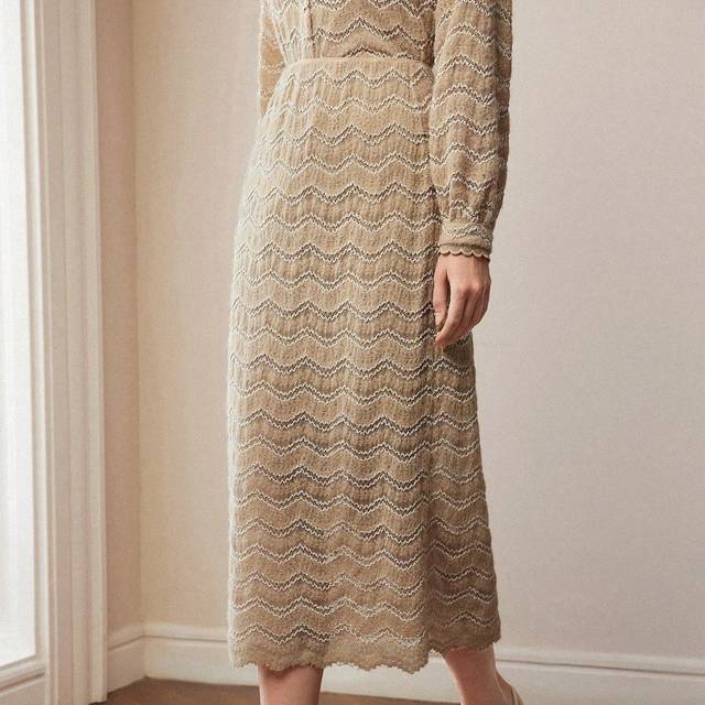 MOTF CHEVRON PATTERN SPLIT BACK STRAIGHT SKIRT