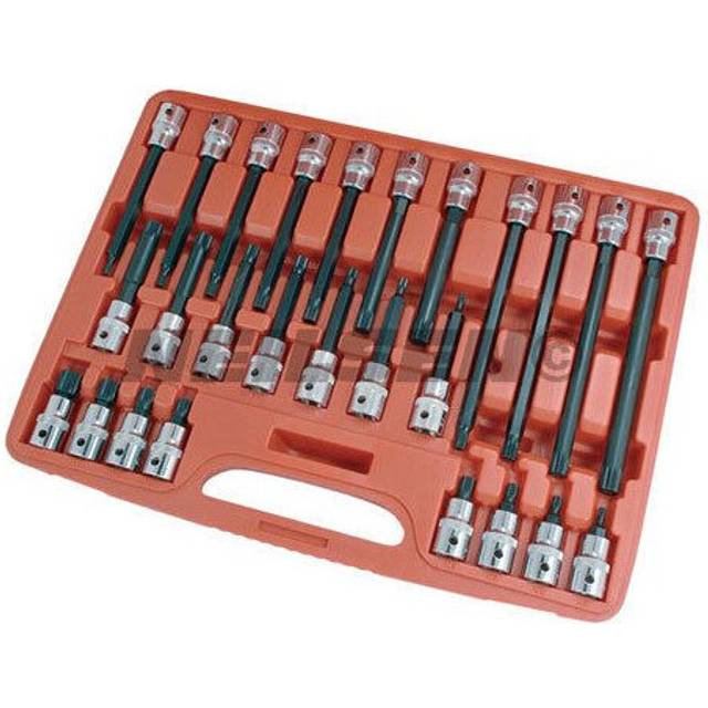 "26pc 1/2"" Inch Multi Spline Bit Socket Set M5-M16 55-200mm (Neilsen CT0395)"