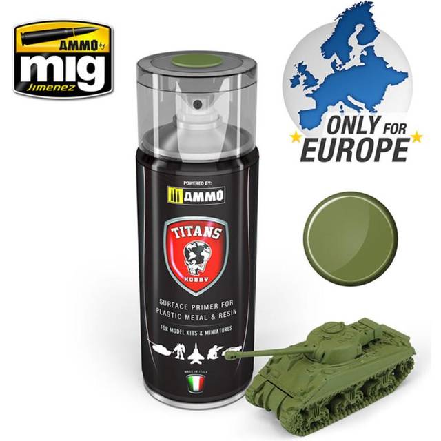 Ammo by Mig Titans Hobby 108 Military Green Matt Primer 400ml Model  Spray Paint