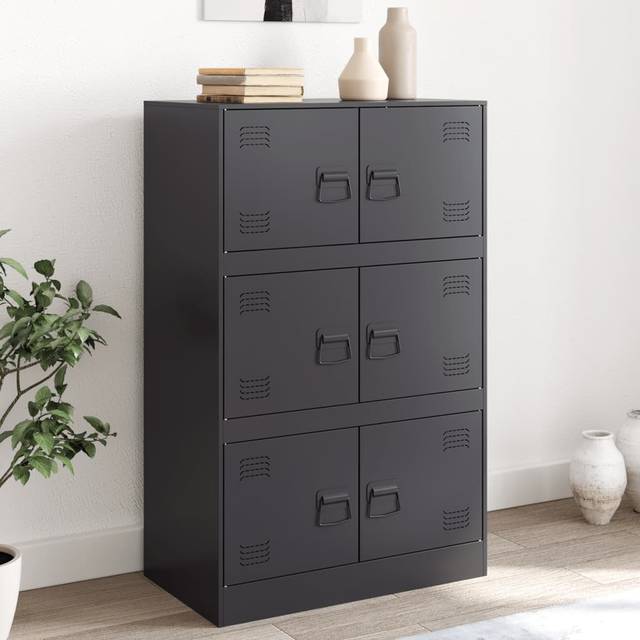 Sideboard Black 67x39x107 cm Steel Vidaxl