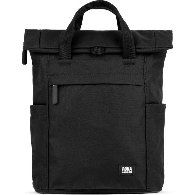 Roka unisex finchley a all black small recycled canvas backpack - ash black