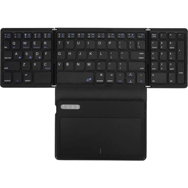 Foldable Bluetooth Keyboard, Rechargeable Full Size Ultra Slim Pocket Folding Keyboard, Portable Pocket Folding Keyboard with Touchpad for Android,