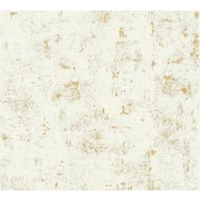 Profhome - Stone tile wallpaper wall 230775 non-woven wallpaper slightly textured with tangible texture matt white gold 5.33 m2 (57 ft2)