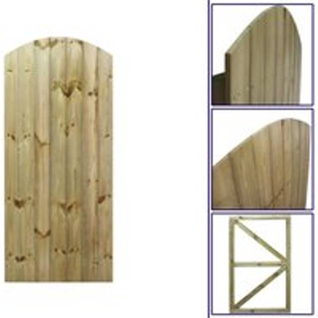 Premier 6ft Tongue & Groove 75cm Wide Fully Framed Arch Top Gate - Pressure Treated (Tanalised)