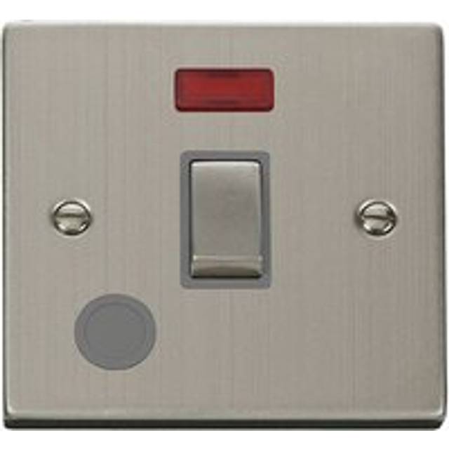 Stainless Steel 1 Gang 20A Ingot dp Switch With Flex With Neon - Grey Trim Se Home