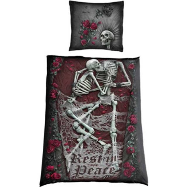Spiral Direct Rest In Peace Duvet Cover Set Single black/red
