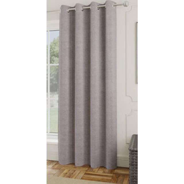 Royale Boucle 66 x 84 Thermal Ready Made Eyelet Door Curtain Silver