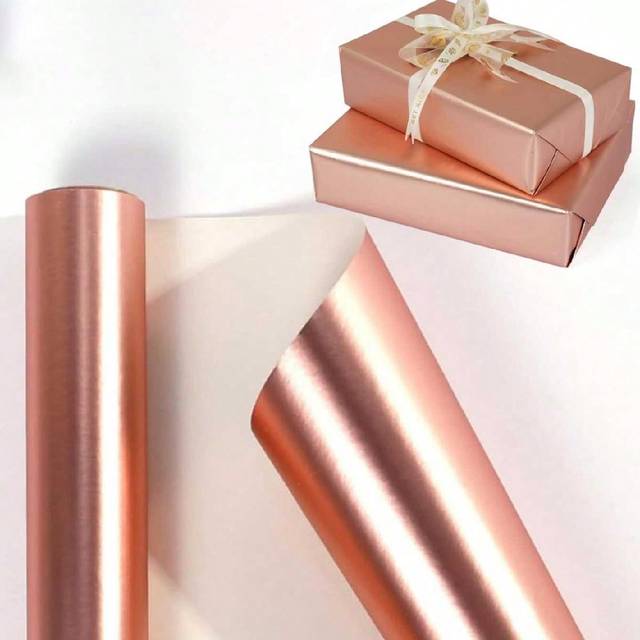 SHEIN Matte Rose Gold Wrapping Paper, Solid Color Paper,Gift Wrapping Paper,Perfect For Wedding,Valentine&#39;s Day,Birthday,DIY Bouquet,Christmas,Christmas Val