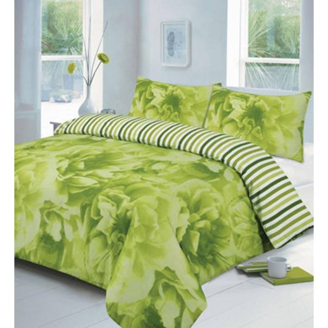 (Super King, Green) Roses Duvet Cover Set Bedding Quilt Cover Bed Set