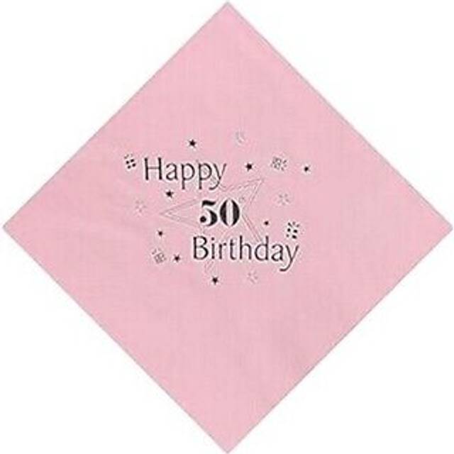 Celebration Station 50th Birthday Napkins (Pack of 15) One Size pink