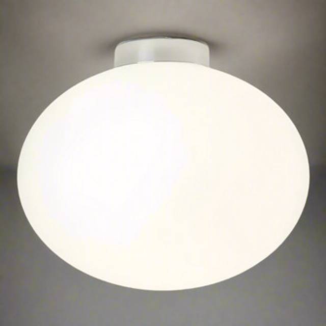 Cgc frazer white opal glass surface mount round ceiling light chrome finish