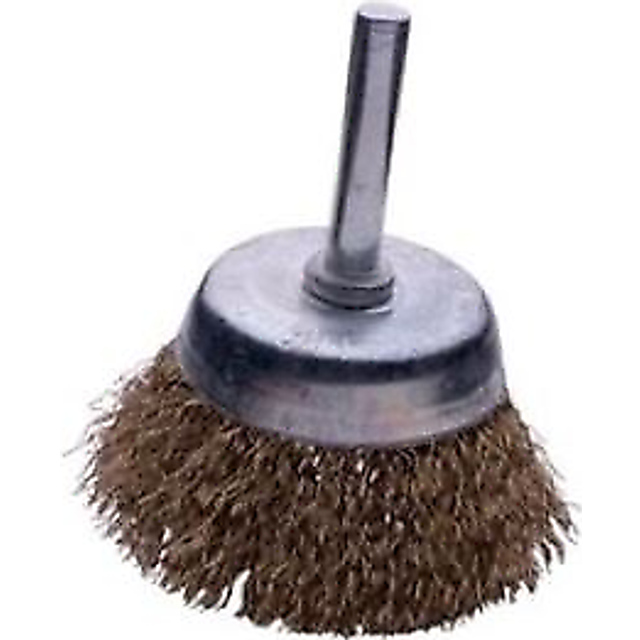 SIT 70mm x 6mm Shaft Steel Crimped Cup Brush T70