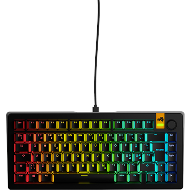 Glorious GMMK 3 HE 75% Förbyggt gamingtangentbord - Glorious Fox HE Linjär, svart